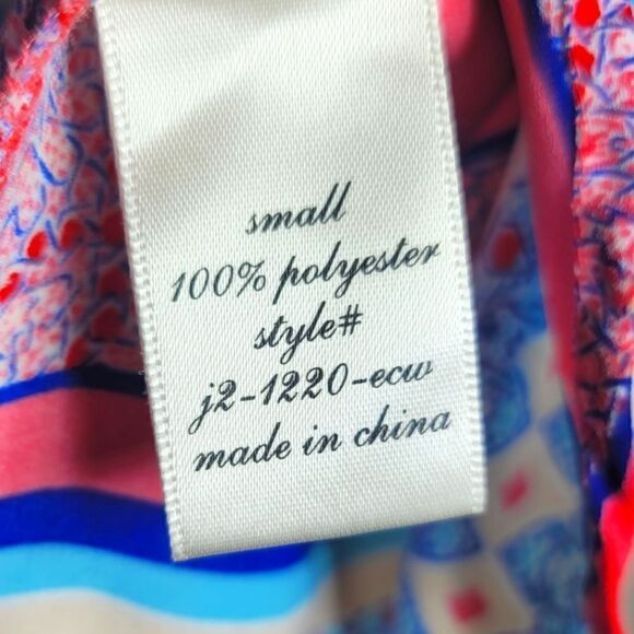 Blue Rain Stripes V-Neck Short Sleeve Blouse - Picture 5 of 5